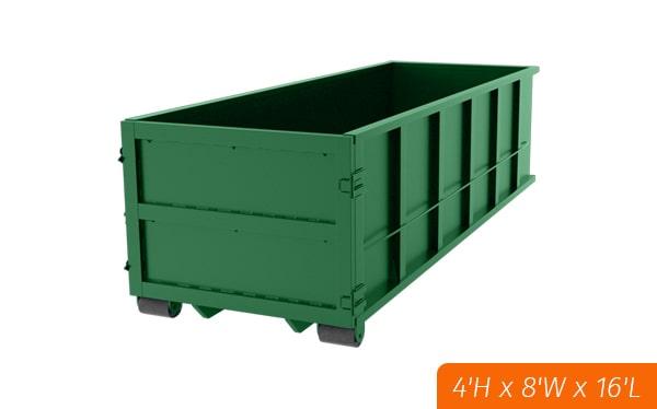 15 yard dumpsters have weight restrictions which vary by rental company and location